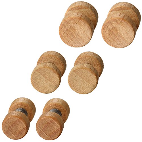 Flongo 6 Stück Holz Ohrstecker Set Knopf Männer Frauen Ohrringe Holz Ohrstecker Gestüt Stecker Ohrringe Braun Fake Plug Tunnel Ohrstecker Piercing Ohrschmuck von Flongo