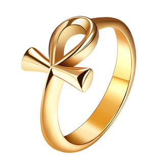 Flongo Ankh Kreuz Ring Damen:Gold ägyptischer Unisex Ringe Amulett Geschenk für engsten Freunde Liebhaber Ehepartner Männer Frauen Geburtstagen Jubiläen Weihnachten Valentinstag Thanksgiving 57 von Flongo