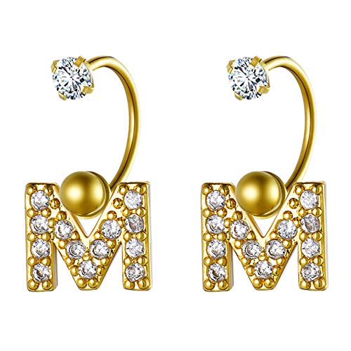 Flongo Damen Ohrstecker Anfangsbuchstabe A-Z Ohrringe Ohrhänger mit hängendem Namen 26 Alphabete Großbuchstabe Anhänger für Frauen Gold Buchstabe M Flongo Damen Ohrstecker Anfangsbuchstabe A-Z Ohrringe Ohrhänger mit hängendem Namen 26 Alphabete Großbuchstabe Anhänger für Frauen Gold Buchstabe M von Flongo