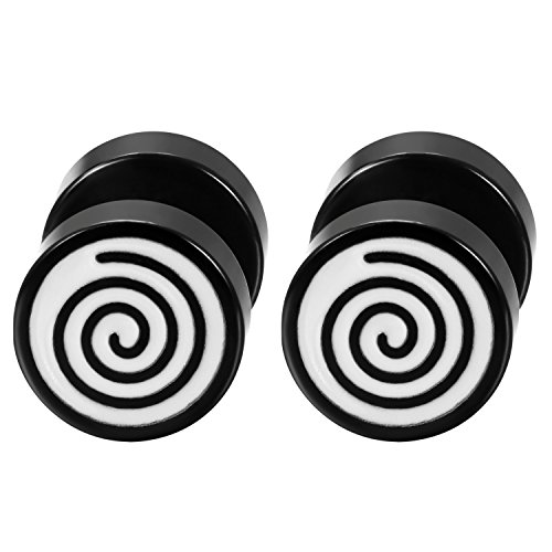Flongo Damen Ohrstecker Edelstahl mit Tai chi Yin Yang Illusion Herren Ohrringe Gestüt Piercing Fake Tunnel verjüngt Cheater Faux Fake Emoticon Ohrstecker Charm männer frauen Ohrschmuck Schwarz Flongo Damen Ohrstecker Edelstahl mit Tai chi Yin Yang Illusion Herren Ohrringe Gestüt Piercing Fake Tunnel verjüngt Cheater Faux Fake Emoticon Ohrstecker Charm männer frauen Ohrschmuck Schwarz von Flongo