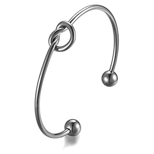Flongo Damenarmband Freundschaftsarmbänder Mädchen Armreif BFF Ketten für 2 mit Ewige Lieve Knoten Silber Elegant für Frauen von Flongo