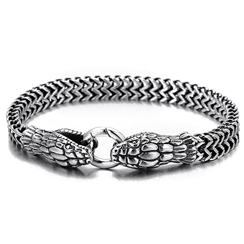 Flongo Herren Edelstahl Armband - Modisches Schlangen-Design für Junge Leute - Einzigartiges Horror-Element Armkette Flongo Herren Edelstahl Armband - Modisches Schlangen-Design für Junge Leute - Einzigartiges Horror-Element Armkette von Flongo
