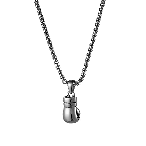 Flongo Herren-Kette Männer Halskette Kette Silber mit Boxhandschuhe Handschuhe Anhänger Motorradfahrer Biker Herren-Accessoires Silber Flongo Herren-Kette Männer Halskette Kette Silber mit Boxhandschuhe Handschuhe Anhänger Motorradfahrer Biker Herren-Accessoires Silber von Flongo