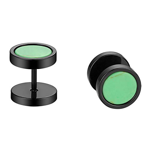Flongo Herren Ohrstecker Knopf Damen Ohrringe Gestüt Stecker Ohrhänger Tunnel Illusion verjüngt Cheater Faux Fake Plugs von Flongo