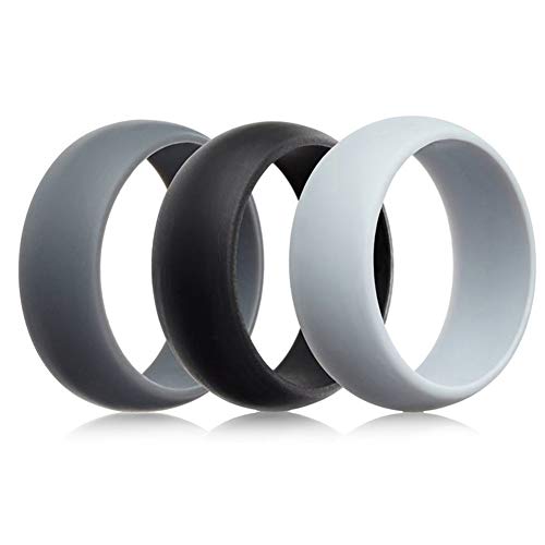 Flongo Herrenring Männer Silikon Ringe Siegelring Bandring Daumenring 3 Stück Set, Gummibänder Verlobung Engagement Verlobungsringe Hochzeit Siegel Ring Schwarz Weiß Grau Herren-Accessoires Flongo Herrenring Männer Silikon Ringe Siegelring Bandring Daumenring 3 Stück Set, Gummibänder Verlobung Engagement Verlobungsringe Hochzeit Siegel Ring Schwarz Weiß Grau Herren-Accessoires von Flongo