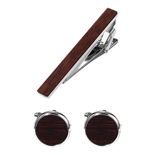 Flongo Holz Manschettenknöpfe Krawattenklammer für Herren: Dunkelbraunes Edles Holzdesign Manschettenknopf Set mit Geschenkbox Business Hochzeit Geburtstag Schmuck Geschenk Flongo Holz Manschettenknöpfe Krawattenklammer für Herren: Dunkelbraunes Edles Holzdesign Manschettenknopf Set mit Geschenkbox Business Hochzeit Geburtstag Schmuck Geschenk von Flongo