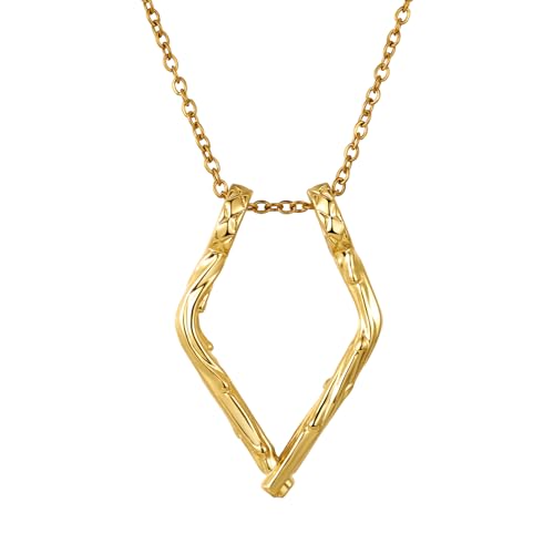 Flongo Möbius Ringhalter Halskette für Damen: Gold Geometrischer Dreieck Anhänger für Eheringe und Verlobungsringe - Geschenk für Frauen, Ehefrau, Freundin, Krankenschwestern und Ärztinnen Flongo Möbius Ringhalter Halskette für Damen: Gold Geometrischer Dreieck Anhänger für Eheringe und Verlobungsringe - Geschenk für Frauen, Ehefrau, Freundin, Krankenschwestern und Ärztinnen von Flongo
