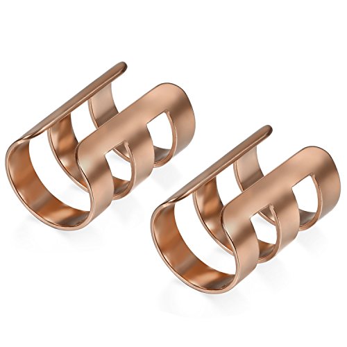 Flongo Ohr Klemme Ohrclips, Edelstahl Ohrringe Ohrstecker Ohrklemme Kein Loch Non Piercing Fake Ring Ohrpiercing Helix Cartilage Knorpel Piercing Rose Gold Herren, Damen von Flongo