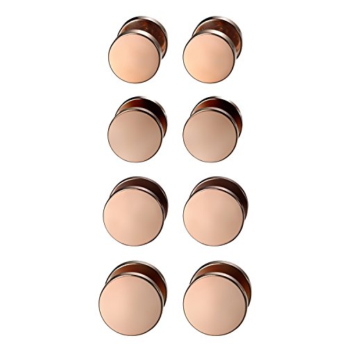 Flongo Ohrstecker, 8 Stück 8~14mm Edelstahl Ohrstecker Gestüt Stecker Ohrringe Ohrhänger Tunnel Illusion verjüngt Cheater Faux Fake Ohrstecker Rose Gold Charm Charme Herren, Damen Ohrschmuck Set von Flongo