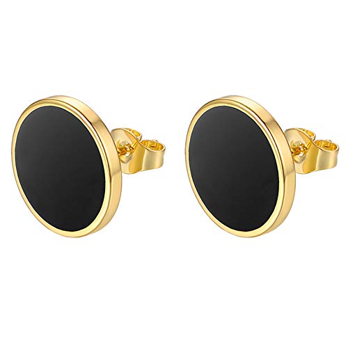 Flongo Ohrringe Herren Ohrstecker Damen: fake plug faux gauges fakeplugs gold vergoldet tunnel Edelstahl Stud piercings Cheater Gestüt Ohr Stecker earrings plugs für Frauen Männer 10mm von Flongo