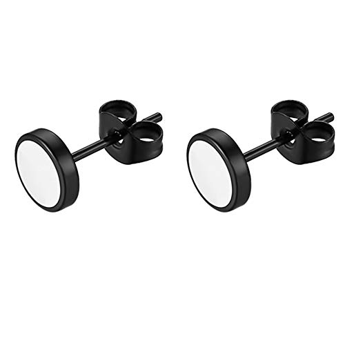 Flongo Ohrringe Herren Ohrstecker Damen: fake plug faux gauges fakeplugs weiß schwarz weiss tunnel Edelstahl Stud piercings Cheater Gestüt Ohr Stecker earrings plugs für Frauen Männer 3-14mm von Flongo