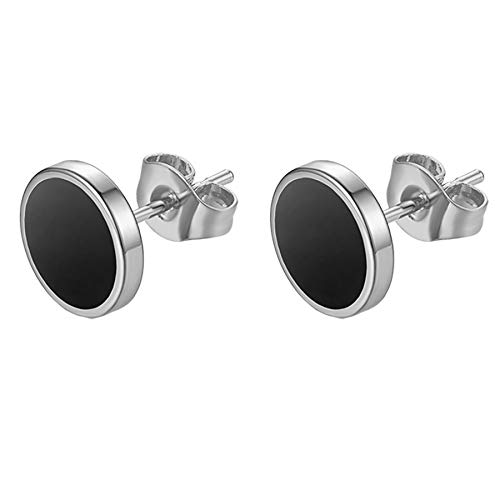 Flongo Ohrringe Edelstahl Unisex Ohrringe für Herren und Damen fake plug Ohrstecker in Mode 3-14mm Größe Ohrschmuck schwarz silber golden fake tunnel Ohrstecker hübsche minimalistische Ohrringe von Flongo