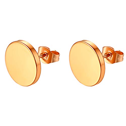 Flongo Ohrringe Edelstahl Unisex Ohrringe für Herren und Damen fake plug Ohrstecker in Mode 3-14mm Größe Ohrschmuck schwarz silber golden fake tunnel Ohrstecker hübsche minimalistische Ohrringe von Flongo