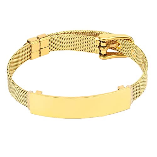 Flongo Partnerarmbänder Freundschaftsarmbänder BFF Ketten für 2 Damen Herren Armband Armreif Armkette Meshband kostenlose Personalisierte Wunschgravur Gold von Flongo