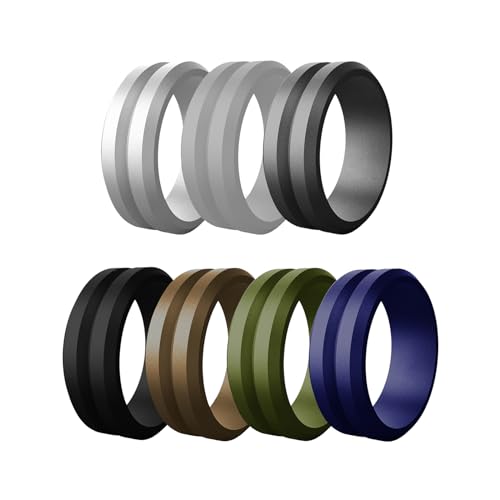 Flongo Silikon Ringe Hochzeitsring Ehering: 7 Stück Verlobungsringe Set Silikonringe für Herren Damen Gummi Ruber Rings with Silicone Hochzeit Fingerringe Sport Ring 8mm für Männer Frauen Weihnachten Flongo Silikon Ringe Hochzeitsring Ehering: 7 Stück Verlobungsringe Set Silikonringe für Herren Damen Gummi Ruber Rings with Silicone Hochzeit Fingerringe Sport Ring 8mm für Männer Frauen Weihnachten von Flongo