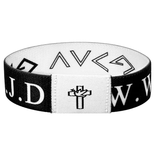 Flongo WWJD Armband mit NFC-Chip für Herren: Kreuz Friedenstaube Täglicher Bibelvers Armkette Elastisches Christliches Armreif für Männer und Frauen Jesus Religiöses Geschenk für Christian von Flongo