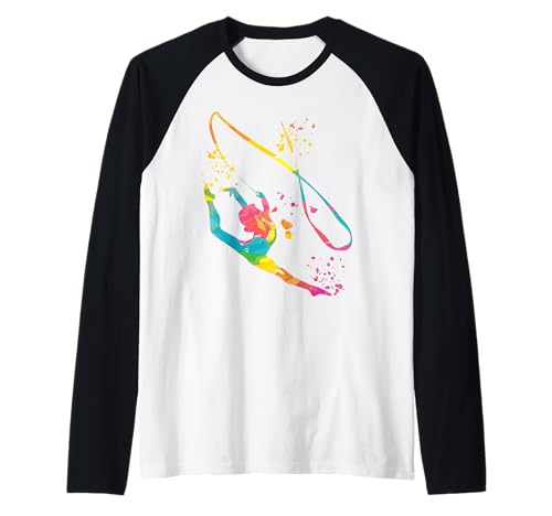 Turnerin mit Band Mädchen Kinder Rhythmische Gymnastik Raglan von Floor Gymnastics Team Equipment Gymnasts Coaches