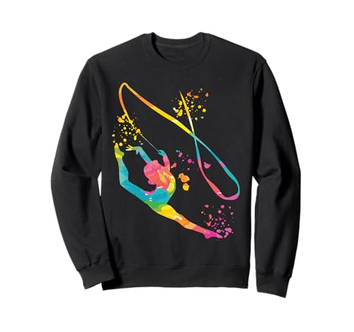 Turnerin mit Band Mädchen Kinder Rhythmische Gymnastik Sweatshirt von Floor Gymnastics Team Equipment Gymnasts Coaches