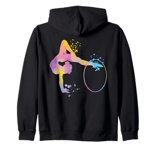 Turnerin mit Reifen Mädchen Kinder Rhythmische Gymnastik Kapuzenjacke von Floor Gymnastics Team Equipment Gymnasts Coaches