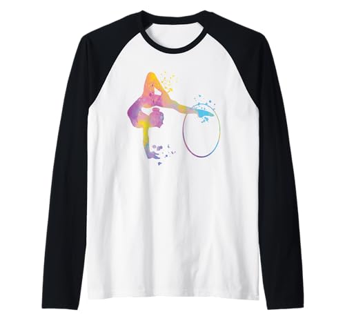Turnerin mit Reifen Mädchen Kinder Rhythmische Gymnastik Raglan Turnerin mit Reifen Mädchen Kinder Rhythmische Gymnastik Raglan von Floor Gymnastics Team Equipment Gymnasts Coaches