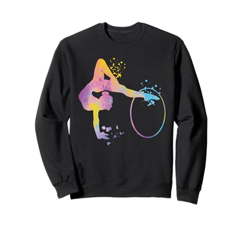 Turnerin mit Reifen Mädchen Kinder Rhythmische Gymnastik Sweatshirt von Floor Gymnastics Team Equipment Gymnasts Coaches