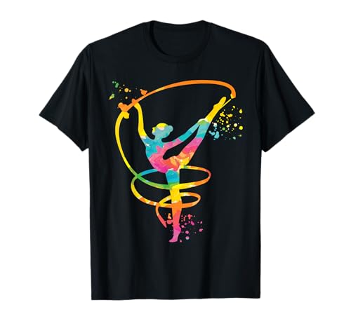 Turnerin mit Band Mädchen Kinder Rhythmische Gymnastik T-Shirt Turnerin mit Band Mädchen Kinder Rhythmische Gymnastik T-Shirt von Floor Gymnastics Team Equipment for Gymnasts Coach