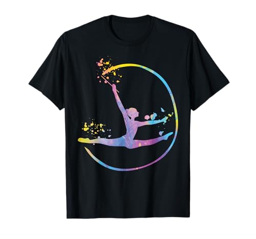 Turnerin mit Band Mädchen Kinder Rhythmische Gymnastik T-Shirt Turnerin mit Band Mädchen Kinder Rhythmische Gymnastik T-Shirt von Floor Gymnastics Team Equipment for Gymnasts Coach