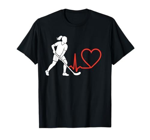 Floorball Heartbeat Mädchen Frauen Spieler Trainer T-Shirt von Floorball Heartbeat Pulse Line Girls Women Gift