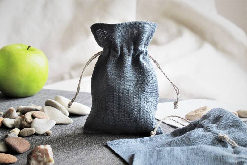 6 Stück/Set, Kleine Leinen Kordelzugbeutel, Geschenk - Aufbewahrung Gastgeschenke Verpackung, Blau 6 Stück/Set, Kleine Leinen Kordelzugbeutel, Geschenk - Aufbewahrung Gastgeschenke Verpackung, Blau von FlorArtSilva