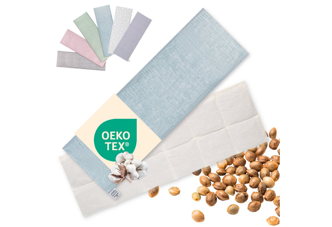 Flora Furora Kirschkernkissen Mikrowelle XXL 60x20cm lang Körnerkissen Wärmekissen Groß mit Bezug von Flora Furora