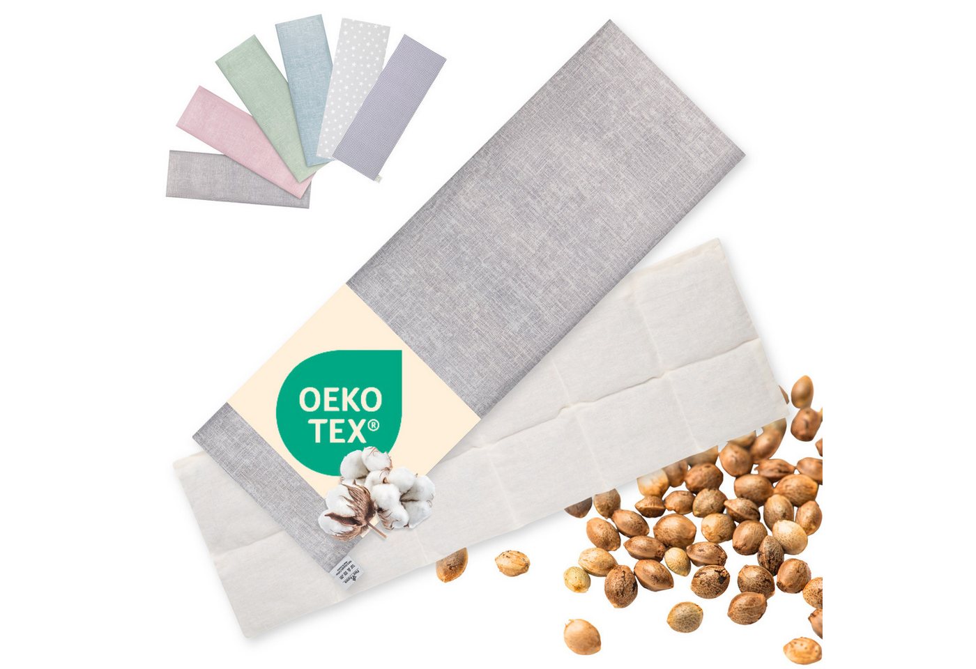 Flora Furora Kirschkernkissen Mikrowelle XXL 60x20cm lang Körnerkissen Wärmekissen Groß mit Bezug von Flora Furora