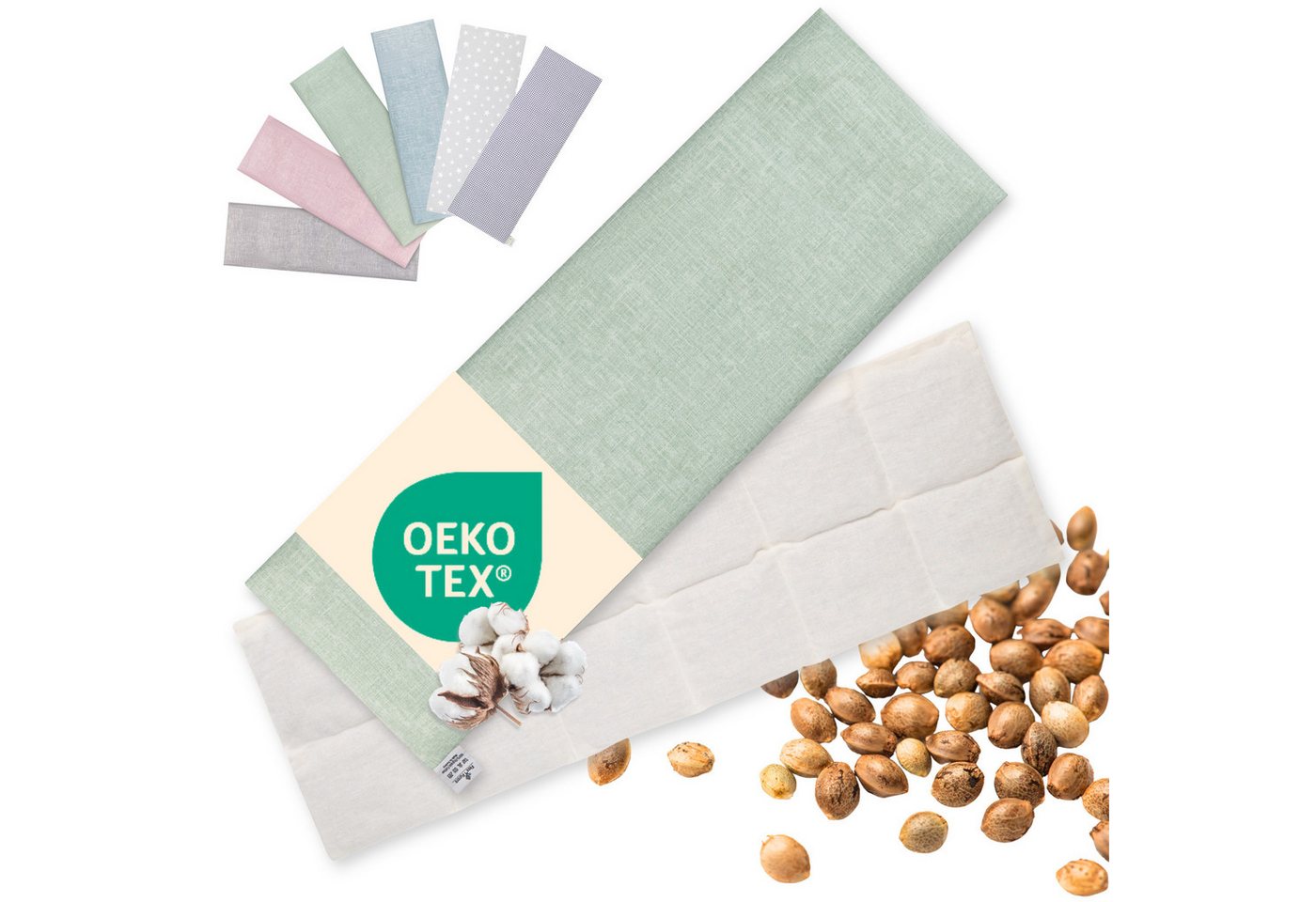 Flora Furora Kirschkernkissen Mikrowelle XXL 60x20cm lang Körnerkissen Wärmekissen Groß mit Bezug von Flora Furora