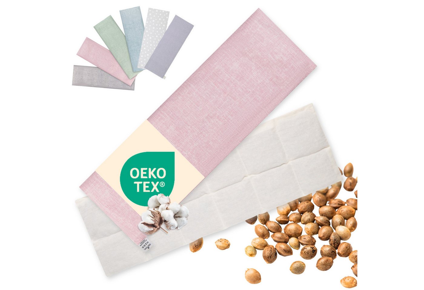 Flora Furora Kirschkernkissen Mikrowelle XXL 60x20cm lang Körnerkissen Wärmekissen Groß mit Bezug von Flora Furora