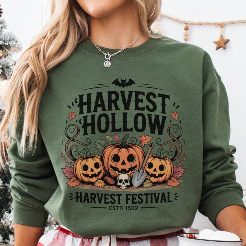 Ernte Kürbis Patch Sweatshirt Booktok, Herbst Halloween Rundhals, Gruselige Saison Jack-O-Lantern Pullover, Kuscheliger Pullover Bookish Weekend von FloraHappiness