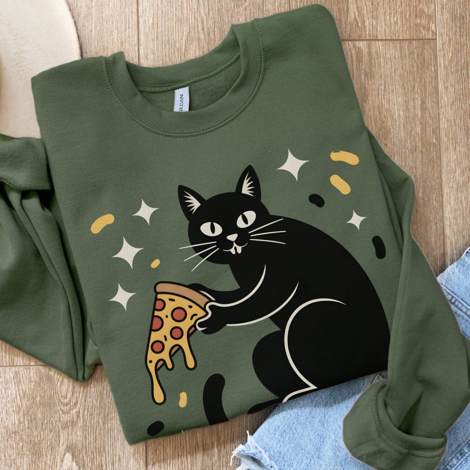 Lustiges Schwarze Katze Mama Pizza Sweatshirt Witchy, Gemütlicher Pullover Herbst Feinschmecker Liebhaber, Retro Geschenk Halloween Saison, Soul Lustiges Schwarze Katze Mama Pizza Sweatshirt Witchy, Gemütlicher Pullover Herbst Feinschmecker Liebhaber, Retro Geschenk Halloween Saison, Soul von FloraHappiness