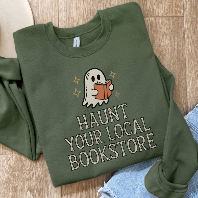 Unterstützen Sie Ihre Lokale Buchhandlung Sweatshirt, Niedlicher Geist, Der Herbst-Pullover, Bücherwurm-Halloween-Pullover, Lustiges von FloraHappiness