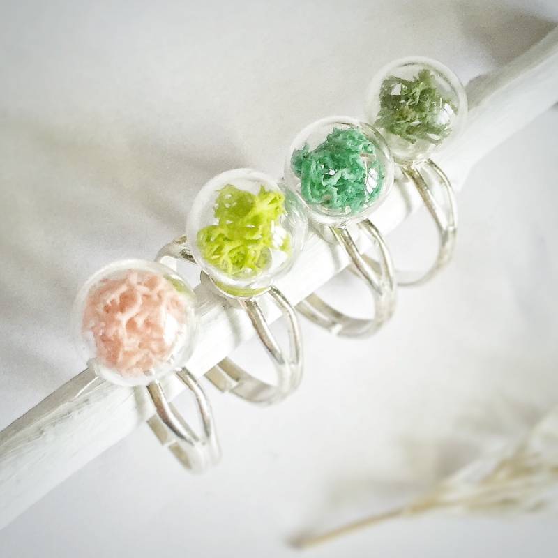 Moos-Terrarium-Ring Verstellbarer Glaskugel-Ring von FloraStudio2014