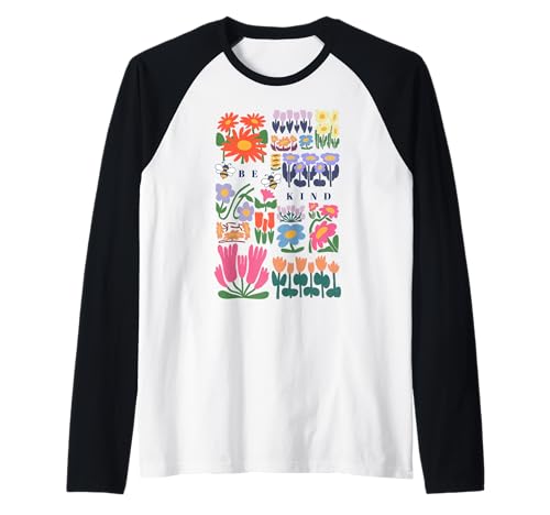 Be Kind Folk Art Swedish Mid Century Vibes Kinder Mädchen Frauen Raglan Be Kind Folk Art Swedish Mid Century Vibes Kinder Mädchen Frauen Raglan von Floral Art Bee Inspiring Quote Compassionate Girls