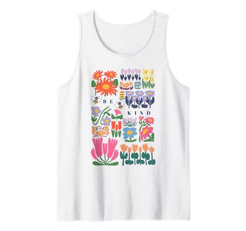 Be Kind Folk Art Swedish Mid Century Vibes Kinder Mädchen Frauen Tank Top Be Kind Folk Art Swedish Mid Century Vibes Kinder Mädchen Frauen Tank Top von Floral Art Bee Inspiring Quote Compassionate Girls