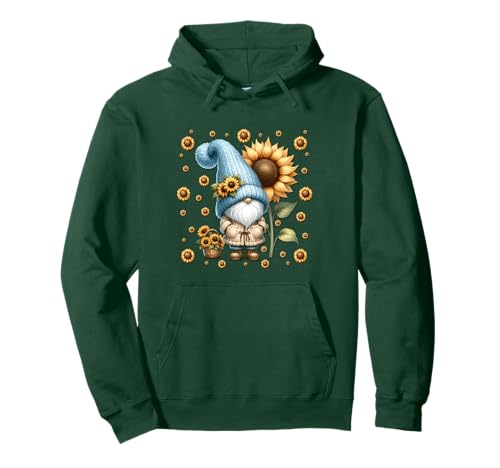 Green Sunflower Accessories for Women Cute Flower GNOME Pullover Hoodie von Floral Autumn Gnome Gifts For Sunflower Lovers