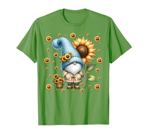 Green Sunflower Accessories for Women Cute Flower GNOME T-Shirt von Floral Autumn Gnome Gifts For Sunflower Lovers