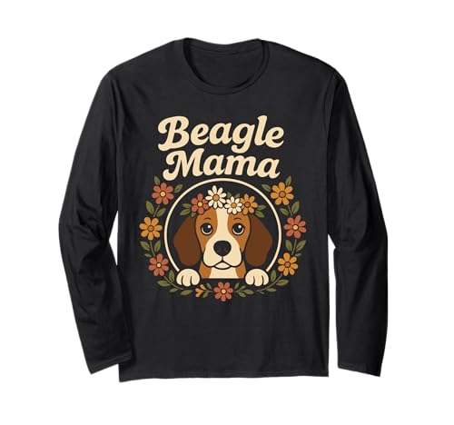 Beagle Mama Cute Floral Wreath Retro Dog Owner Langarmshirt Beagle Mama Cute Floral Wreath Retro Dog Owner Langarmshirt von Floral Beagle Mom Life Graphics & Canine Designs