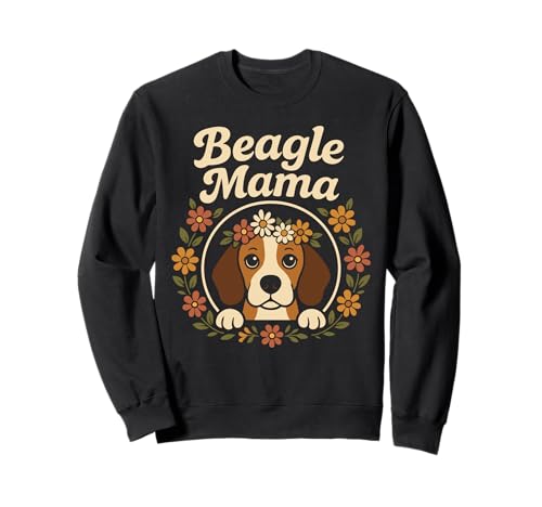 Beagle Mama Cute Floral Wreath Retro Dog Owner Sweatshirt Beagle Mama Cute Floral Wreath Retro Dog Owner Sweatshirt von Floral Beagle Mom Life Graphics & Canine Designs
