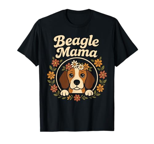 Beagle Mama Cute Floral Wreath Retro Dog Owner T-Shirt Beagle Mama Cute Floral Wreath Retro Dog Owner T-Shirt von Floral Beagle Mom Life Graphics & Canine Designs