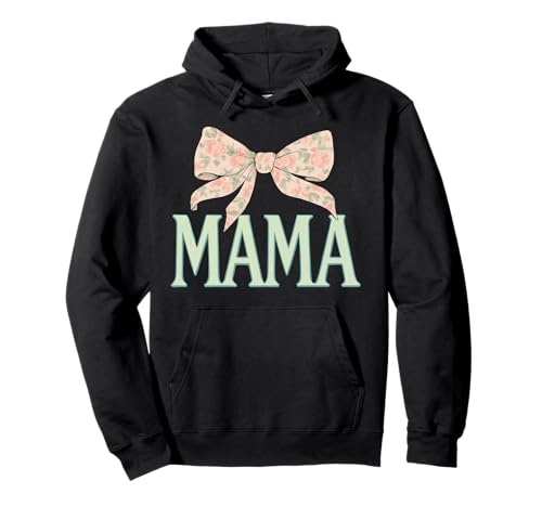 Mama Floral Bow Pastell Typografie Muttertag Mama Pullover Hoodie von Floral Bow Mama Lettering Cute Soft Aesthetic Mom