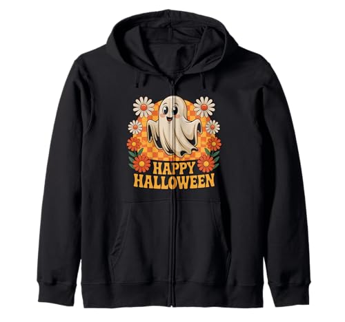Groovy Floral Cute Ghost Gruseliges lustiges Halloween-Blumen-Mädchen Kapuzenjacke Groovy Floral Cute Ghost Gruseliges lustiges Halloween-Blumen-Mädchen Kapuzenjacke von Floral Cute Ghost Spooky Halloween Costume Gifts
