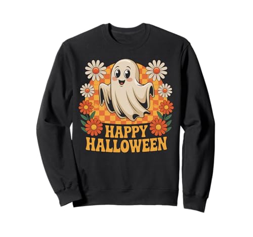 Groovy Floral Cute Ghost Gruseliges lustiges Halloween-Blumen-Mädchen Sweatshirt Groovy Floral Cute Ghost Gruseliges lustiges Halloween-Blumen-Mädchen Sweatshirt von Floral Cute Ghost Spooky Halloween Costume Gifts