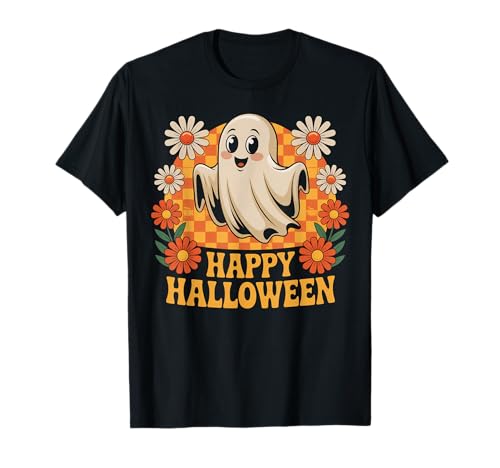 Groovy Floral Cute Ghost Gruseliges lustiges Halloween-Blumen-Mädchen T-Shirt Groovy Floral Cute Ghost Gruseliges lustiges Halloween-Blumen-Mädchen T-Shirt von Floral Cute Ghost Spooky Halloween Costume Gifts
