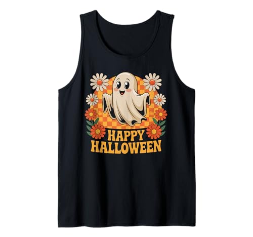 Groovy Floral Cute Ghost Gruseliges lustiges Halloween-Blumen-Mädchen Tank Top Groovy Floral Cute Ghost Gruseliges lustiges Halloween-Blumen-Mädchen Tank Top von Floral Cute Ghost Spooky Halloween Costume Gifts