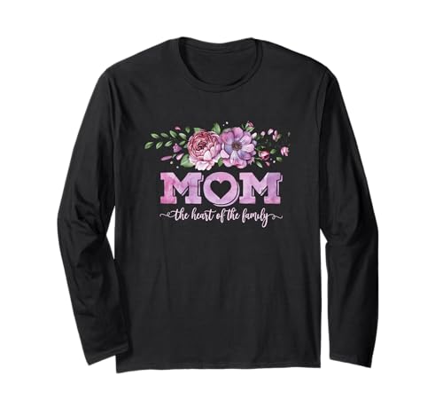 Mama Das Herz der Familie Blumenkunst Langarmshirt Mama Das Herz der Familie Blumenkunst Langarmshirt von Floral Family Mother Love Heart Mom